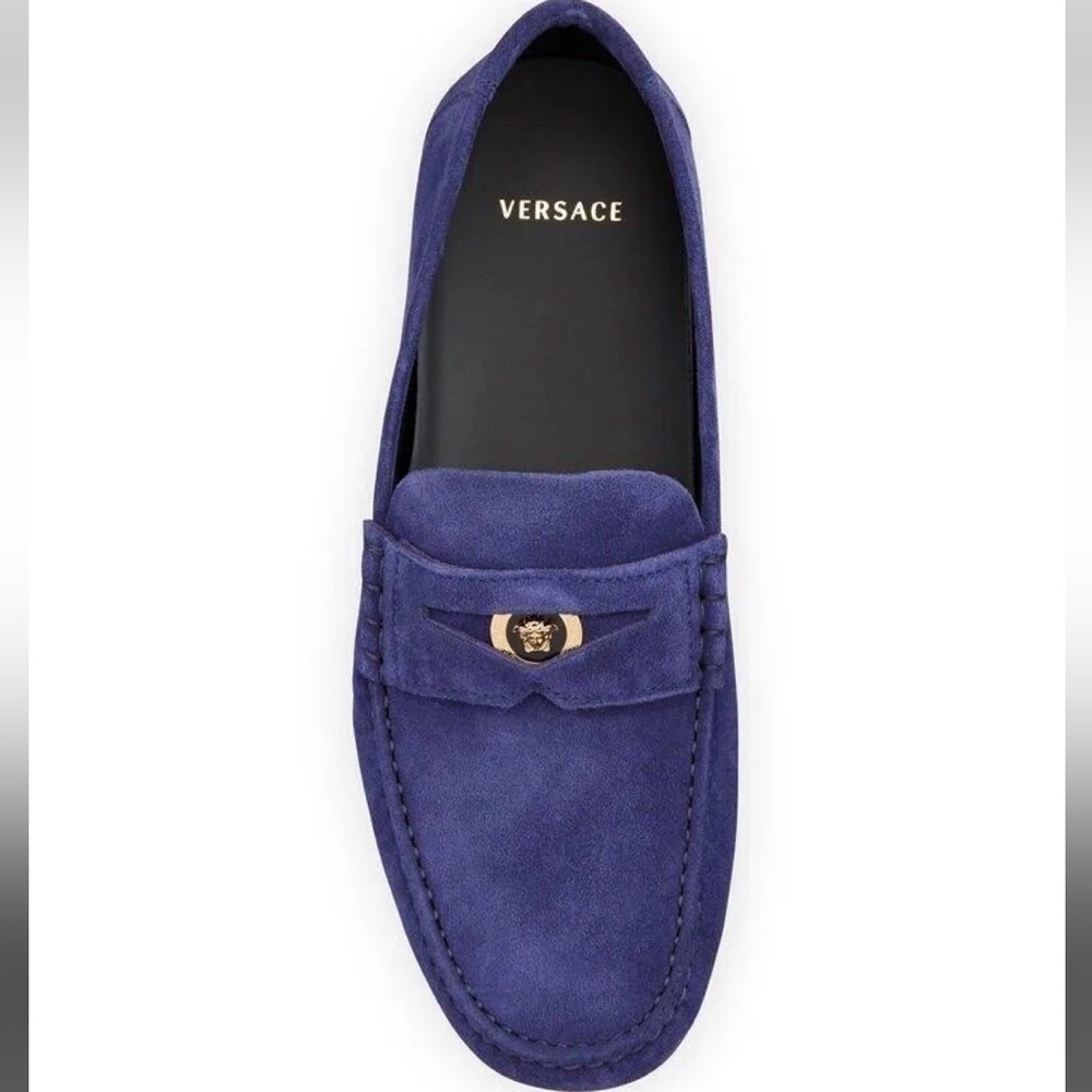 Versace Medusa Suede Penny Drivers